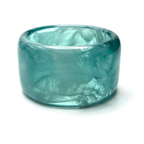 Earth & Sky Vintage Lucite Bangle Duo — 1970s Chunky Stackers — EUC - Picture 7 of 11